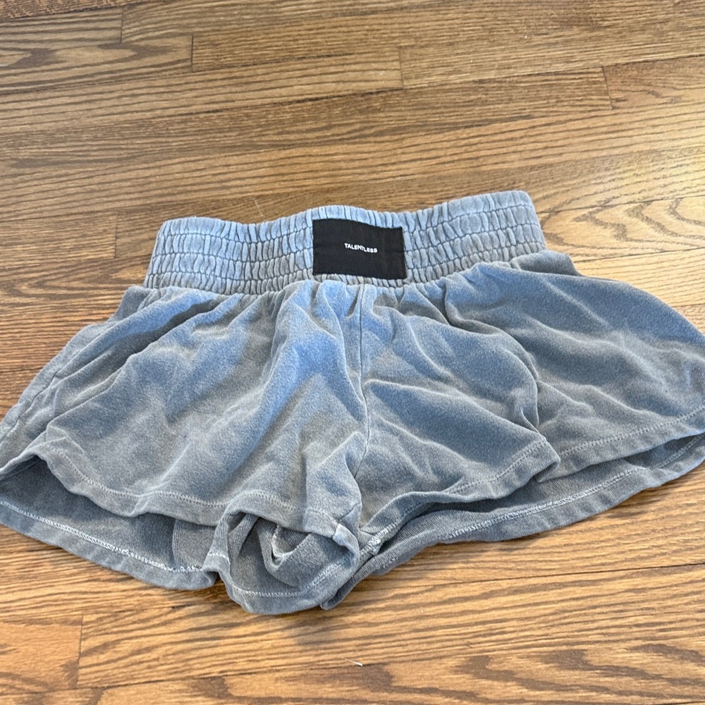 TALENTLESS Gray Velvet Athletic Shorts Size Small